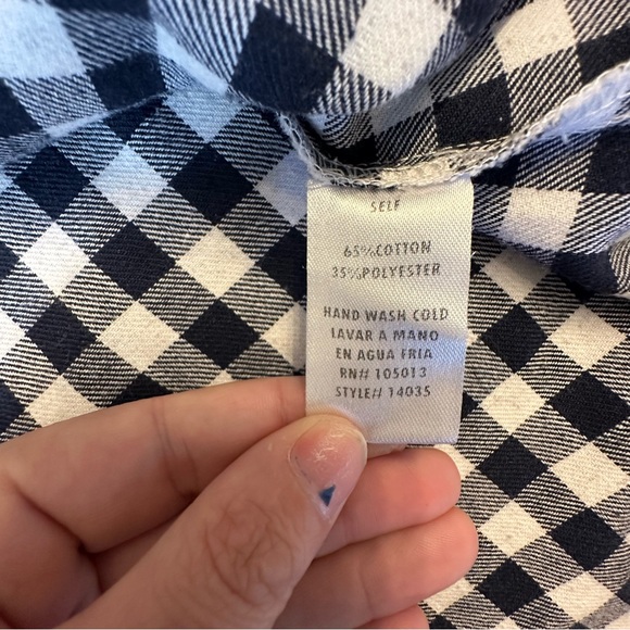 Andree by Unit Blue Gingham 1/4 zip flannel pullover- Like New. - Picture 3 of 6